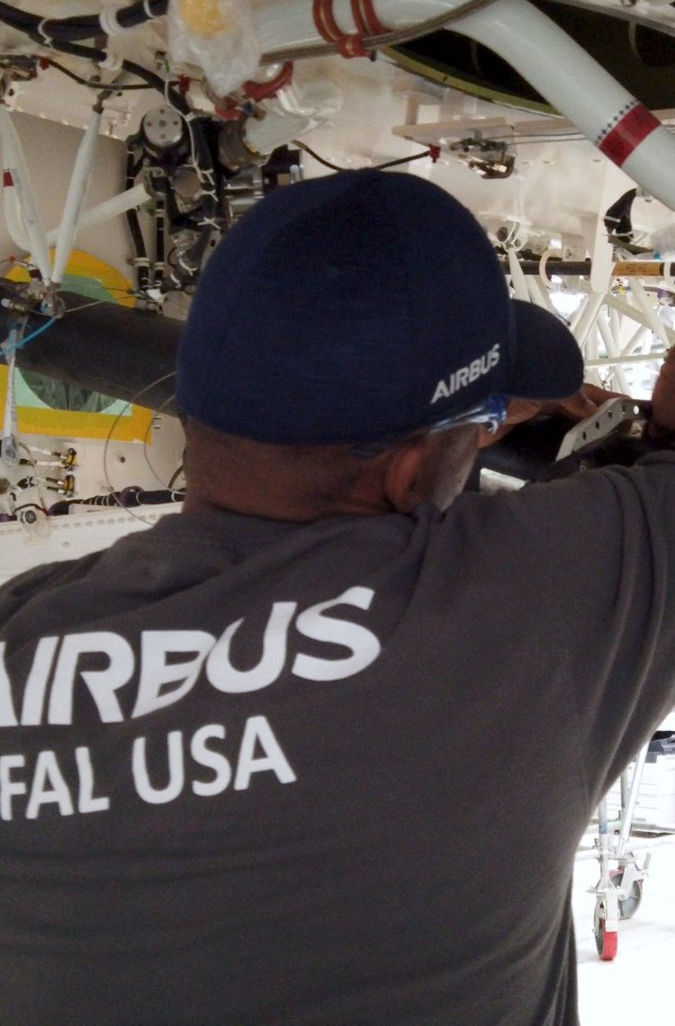 Airbus A220 final assembly line in Mobile, Alabama Airbus A220 final assembly line in Mobile, Alabama