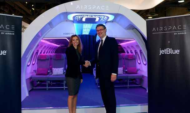 JetBlue is unveiled at APEX Expo 2017 as the launch airline for Airbus’ A320 Family Airspace cabin