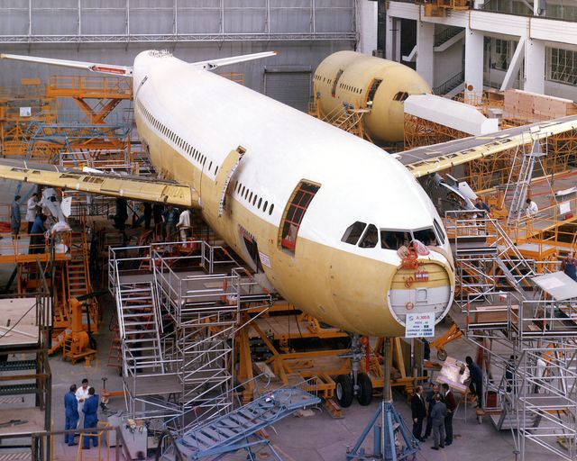 First A300B in assembly line First A300B in assembly line