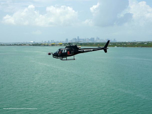 H125 Helicopter Observation Platform over Biscayne Bay