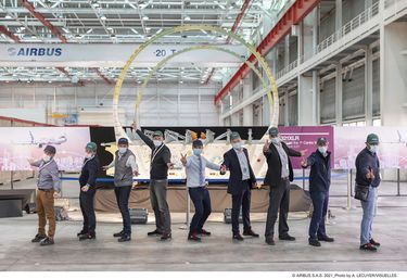 Airbus Teams Celebrating The First CWB Delivery Airbus Teams Celebrating The First CWB Delivery