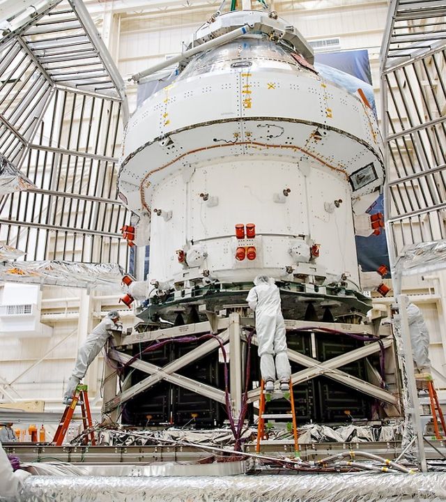 Orion spacecraft for Artemis I tests at NASA Orion spacecraft for Artemis I tests at NASA