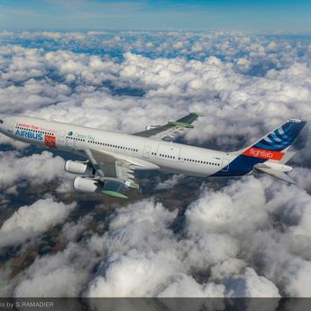 A340 Laminar Flow BLADE Demonstrator First Flight - In Flight A340 Laminar Flow BLADE Demonstrator First Flight - In Flight