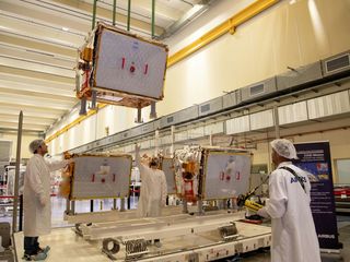 The four CO3D satellites ready for shipment in Toulouse France The four CO3D satellites ready for shipment in Toulouse France