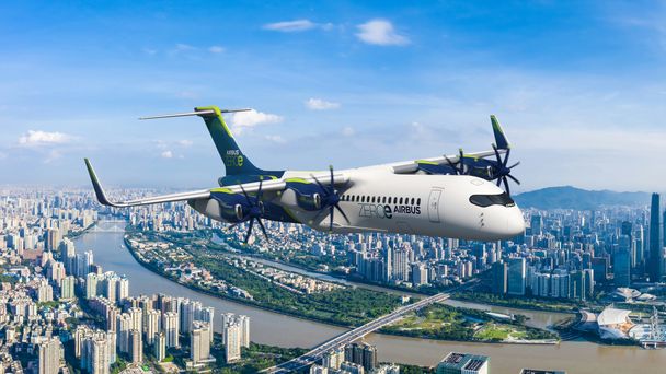 ZEROe fully electric hydrogen-powered four pod aircraft ZEROe fully electric hydrogen-powered four pod aircraft