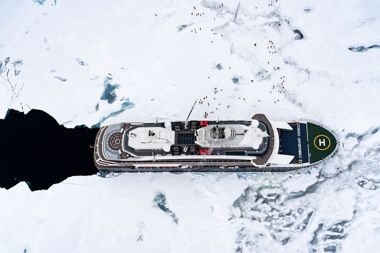 Aerial view of Commandant Charcot Aerial view of Commandant Charcot