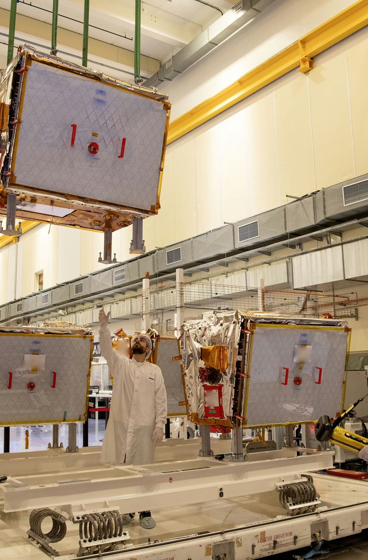 The four CO3D satellites ready for shipment in Toulouse France The four CO3D satellites ready for shipment in Toulouse France