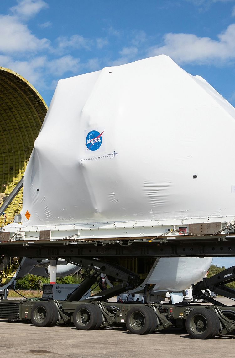 Orion is loaded into the Super Guppy Orion is loaded into the Super Guppy