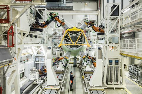 Hamburg A320 structure assembly line