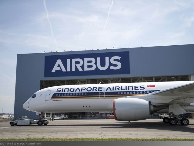 Singapore Airlines Ultra Long Range A350 XWB paint shop rollout 1 Singapore Airlines Ultra Long Range A350 XWB paint shop rollout 1