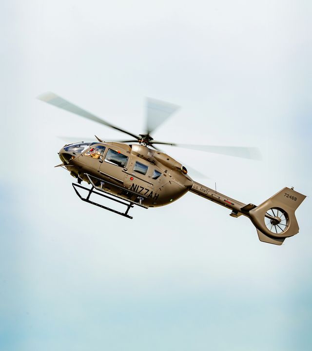 UH-72B Lakota 5 bladed US Army flying UH-72B Lakota 5 bladed US Army flying