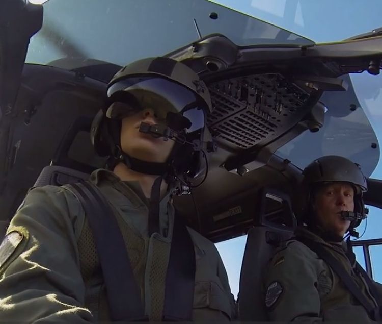 German Armed Forces soldiers aboard an H135 training helicopter German Armed Forces soldiers aboard an H135 training helicopter