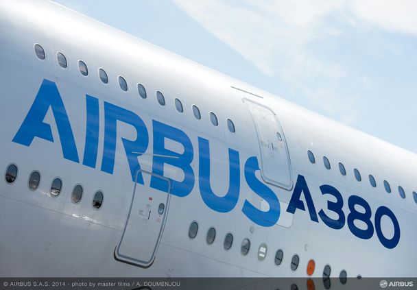 A380 AIRBUS DETAILS AT FARNBOROUGH AIRSHOW 2014