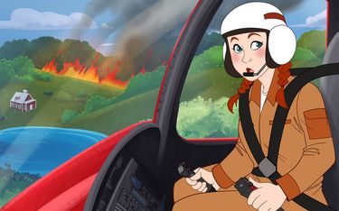 Illustration from Helo Girls: The Firefighting Pilot Illustration from Helo Girls: The Firefighting Pilot