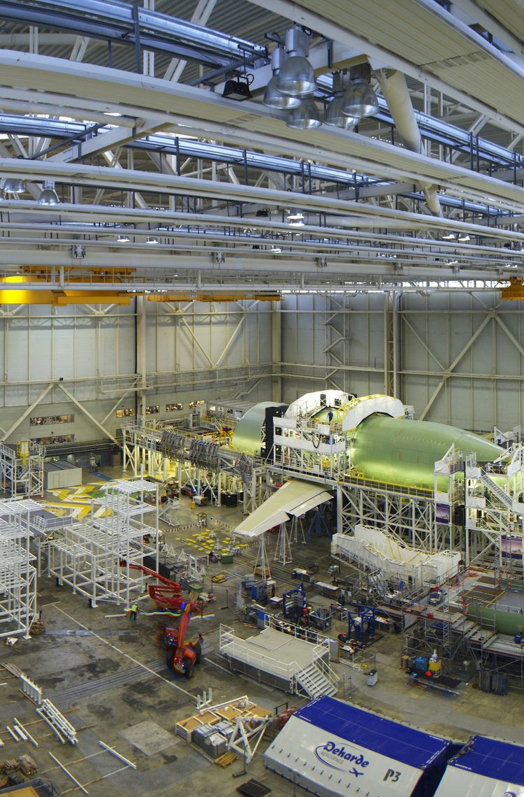 Assembly of the first BelugaXL is continuing for its maiden flight next summer Assembly of the first BelugaXL is continuing for its maiden flight next summer