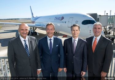 CEOs in front of the First A350 XWB delivery to Thai Airways CEOs in front of the First A350 XWB delivery to Thai Airways