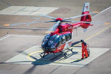 The first H145 in the world to be upgraded from the four-bladed to the five-bladed version of the H145. The first H145 in the world to be upgraded from the four-bladed to the five-bladed version of the H145.