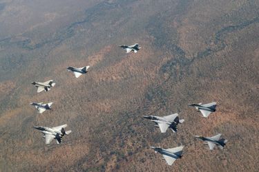 Fly in formation during Exercise Pitch Black 2024 | © RAAF 2024 - FLGOFF Ben Dunleavy Fly in formation during Exercise Pitch Black 2024 | © RAAF 2024 - FLGOFF Ben Dunleavy