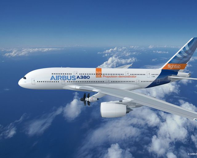 A380 Propulsion demonstrator for the CFM open fan technology Full view A380 Propulsion demonstrator for the CFM open fan technology Full view