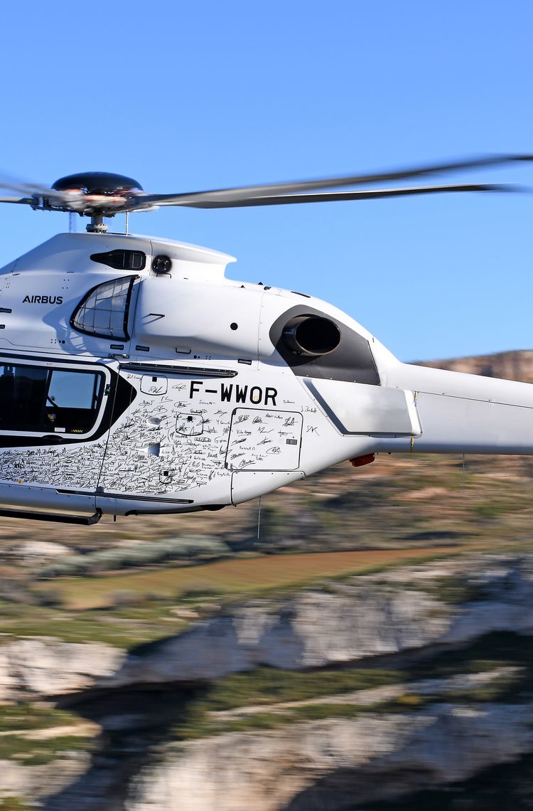 First flight of the first serial H160 in a very special livery First flight of the first serial H160 in a very special livery