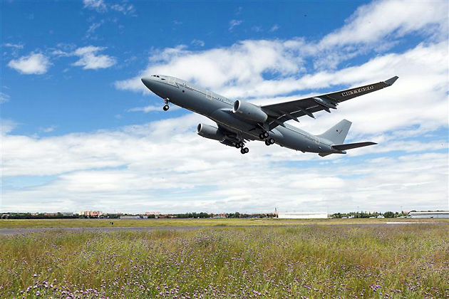 Take-off of A330 MRTT Multi Role Tanker Transport Take-off of A330 MRTT Multi Role Tanker Transport