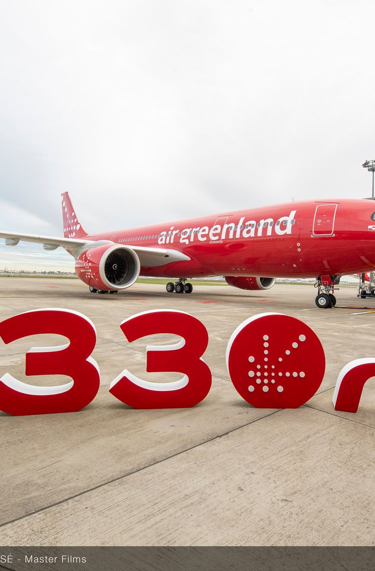 A330neo Air Greenland on ground with letters A330neo Air Greenland on ground with letters