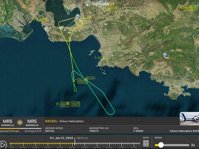 Flightradar24 view of Racer Flightradar24 view of Racer