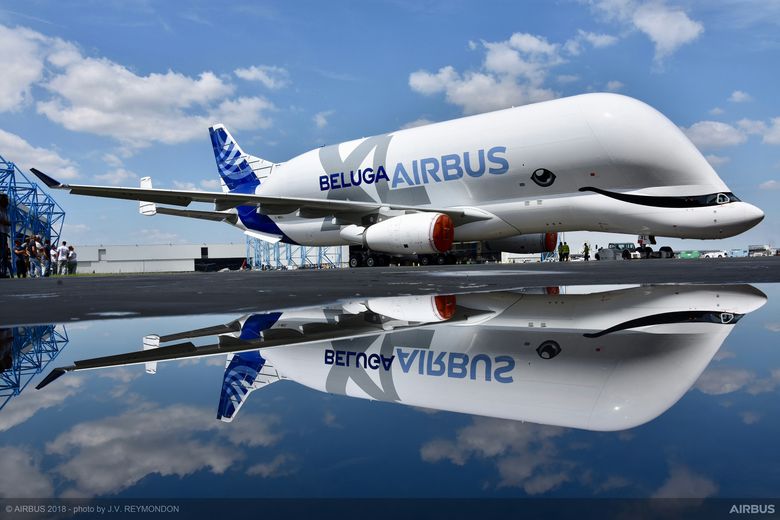 BelugaXL MSN1824 rolling out of Paint Shop  BelugaXL MSN1824 rolling out of Paint Shop