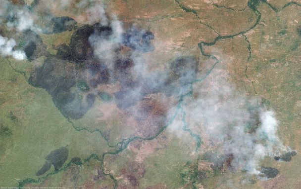 Pléiades Satellite Image - Fires burning in Ghana