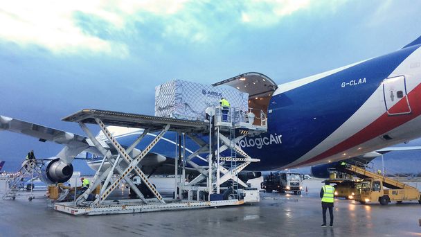 Grace-FO satellites - Loading into Airplane