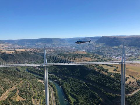 The best way to get a view of the Viaduc de Millau during the tour de France. The best way to get a view of the Viaduc de Millau during the tour de France.
