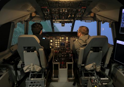 Military aircraft training – Inside flight simulator