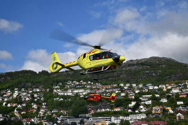 Norwegian Air Ambulance two five-bladed H145s. Rev