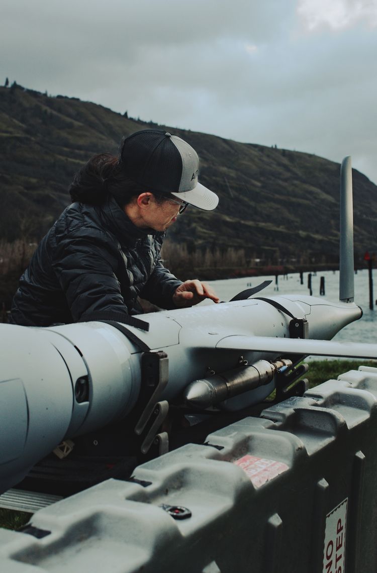 Airbus employee preparing Flexrotor Airbus employee preparing Flexrotor
