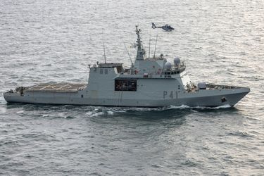 H135 above a Maritime Action Ship H135 above a Maritime Action Ship