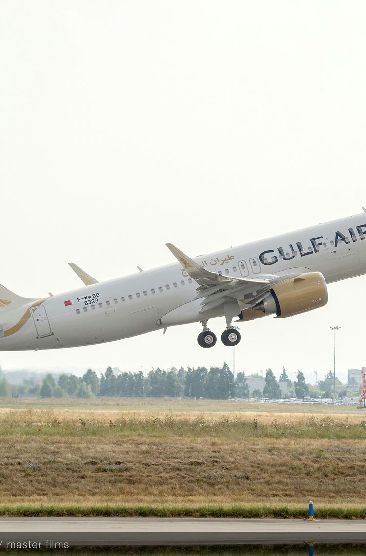 A320neo Gulf Air Take Off A320neo Gulf Air Take Off