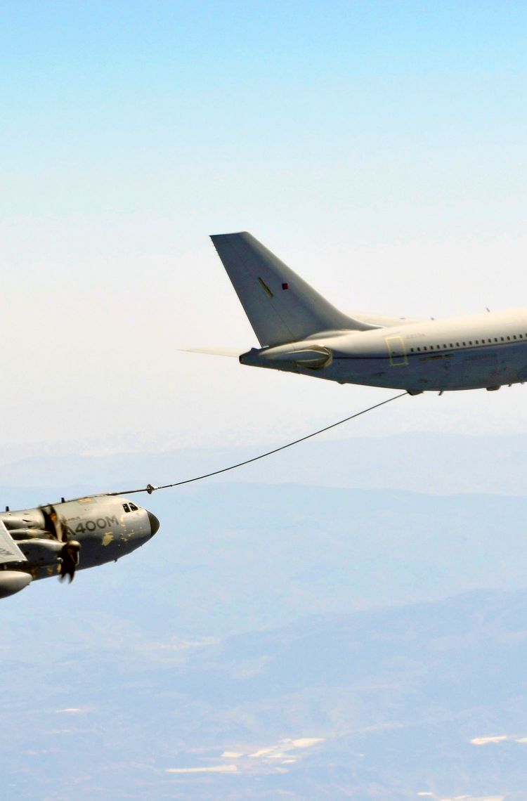 The Royal Air Force A330 MRTT ‘Voyager’ achieves clearance to refuel A400M aircraft The Royal Air Force A330 MRTT ‘Voyager’ achieves clearance to refuel A400M aircraft