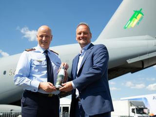 Mike Schoellhorn, Chief Executive Officer of Airbus Defence and Space and Lt.Gen. Ingo Gerhartz, Chief of the German Air Force, at ILA Berlin Air Show 2022. Mike Schoellhorn, Chief Executive Officer of Airbus Defence and Space and Lt.Gen. Ingo Gerhartz, Chief of the German Air Force, at ILA Berlin Air Show 2022.