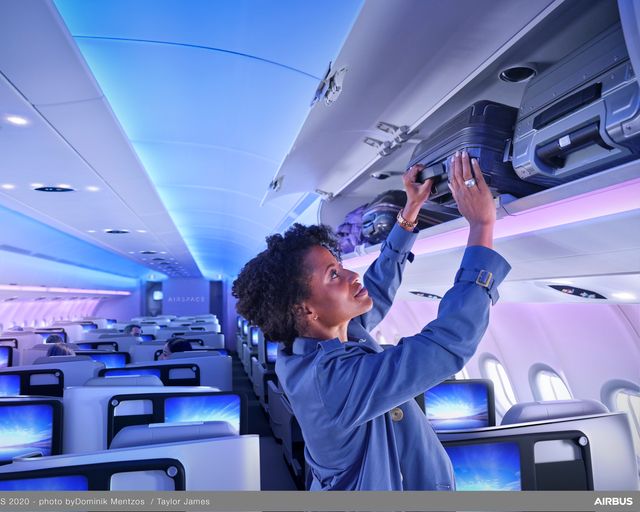 A330 Airspace Business class Bin loading during boarding A330 Airspace Business class Bin loading during boarding