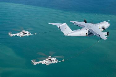 The French Air Force’s Airbus H225Ms are now certified to refuel from the French Air Force A400Ms The French Air Force’s Airbus H225Ms are now certified to refuel from the French Air Force A400Ms