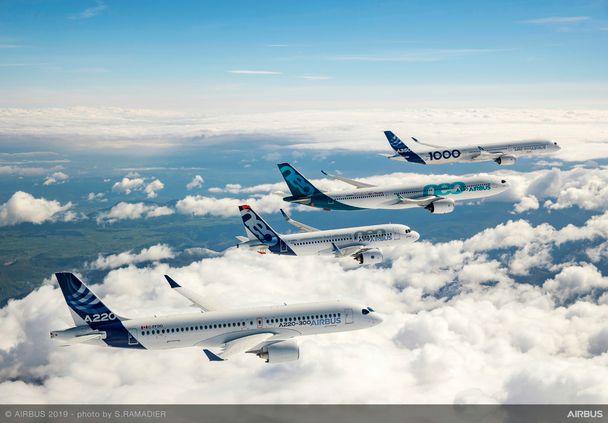 Airbus 50th years anniversary formation flight - Air to air