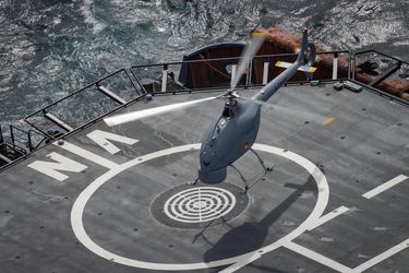 The VSR700 lands itself on the deck of a French frigate The VSR700 lands itself on the deck of a French frigate
