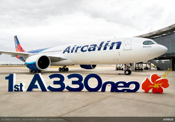 Letters in front of A330-900 Aircalin MSN1937 on ground