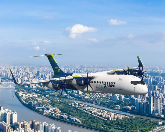 ZEROe fully electric hydrogen-powered four pod aircraft ZEROe fully electric hydrogen-powered four pod aircraft
