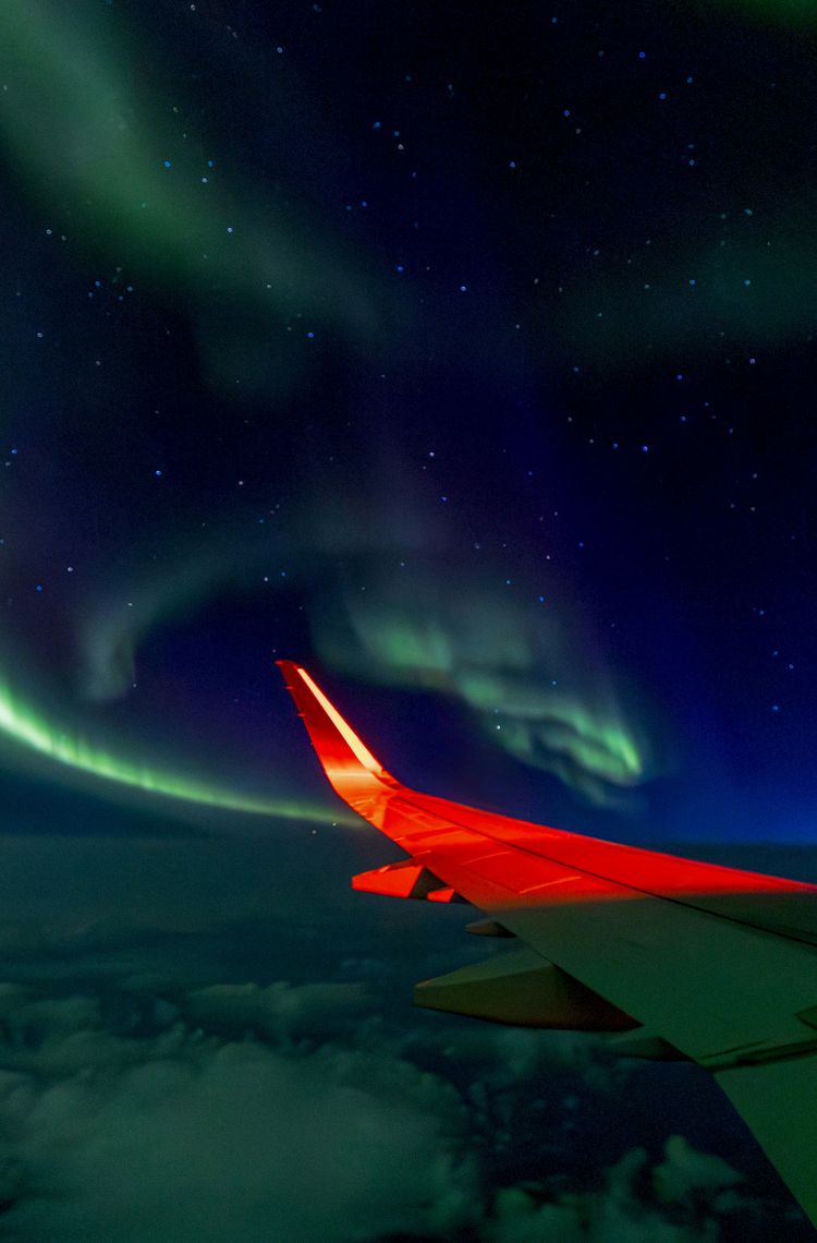 A321XLR route proving - polar flight with aurora borealis A321XLR route proving - polar flight with aurora borealis