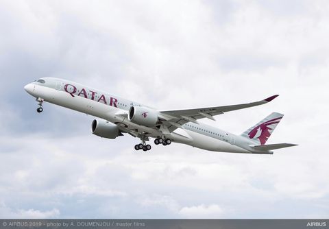 A350-900 Qatar Airways MSN214 take off