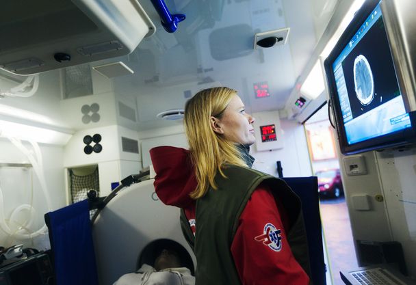 Research on prehospital CT and brain stroke diagnostics and treatment, Neurologist and researcher Karianne Larsen, Photo Naria Frantsen (1)