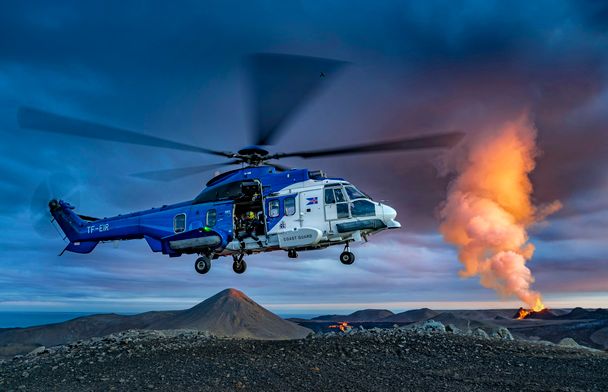 H225 after volcanic eruption