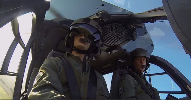 German Armed Forces soldiers aboard an H135 training helicopter