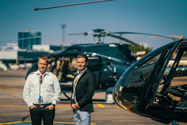 From left to right, Captain Ari Kallinen and Joonas Nurmi, co-founders of Helsinki Citycopter